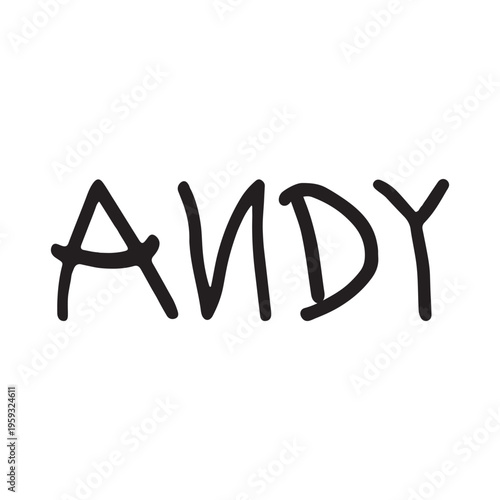 Andy name handwritten text lettering