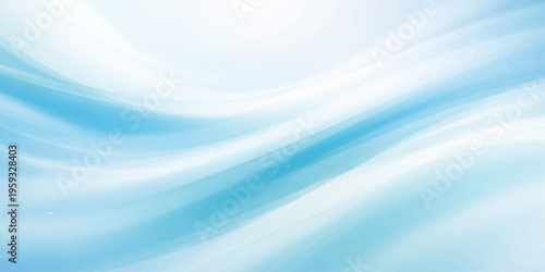 A soft blue abstract background features flowing wave lines and a bright motion blur texture to create a modern vector illustration style backdrop