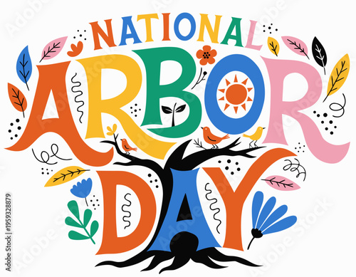 Tree Planting and Nature Conservation Vector, National Arbor Day Design