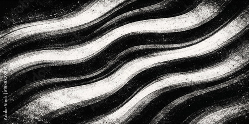 A black and white abstract striped background featuring a wild animal zebra print pattern with nature texture and fur waves for a wallpaper backdrop