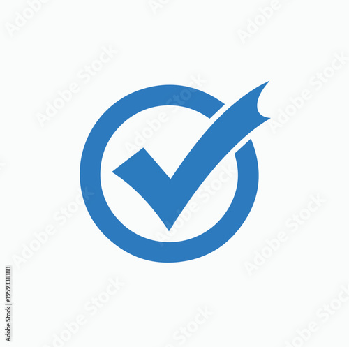 A bold blue check mark enclosed within a circle, representing verification, approval, confirmation, or successful completion in a user interface design, Check Mark, Check Mark, Blue, Mark, Check, App