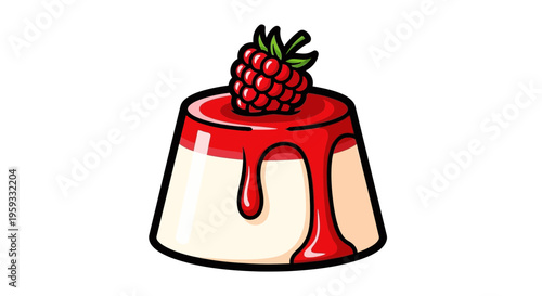 Panna Cotta Dessert with Raspberry Topping