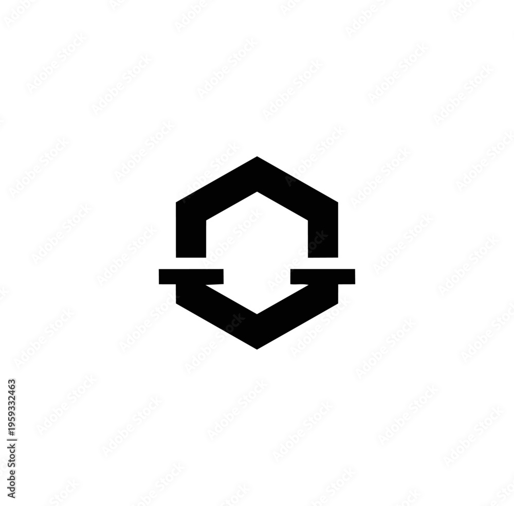 Obraz premium Geometric shape hexagon abstract design isolated black background