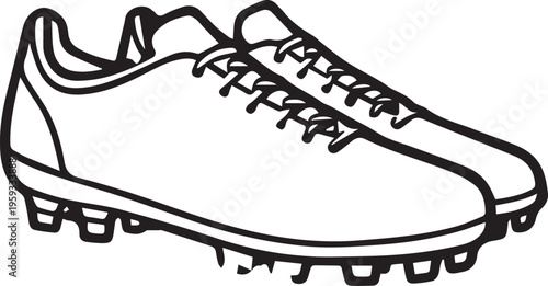 Dynamic line art drawing of soccer cleats, showcasing the precision and passion of the sport.