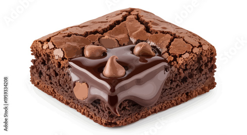 Delicious Chocolate Brownie with Melting Chocolate Chips