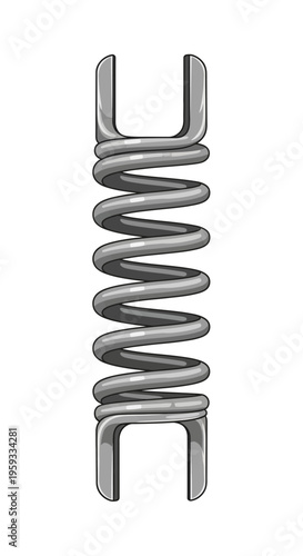 Metal Coil Spring Isolated on White.