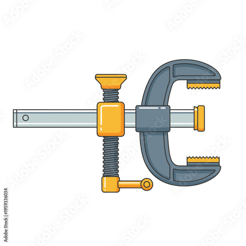C clamp tool for holding objects.