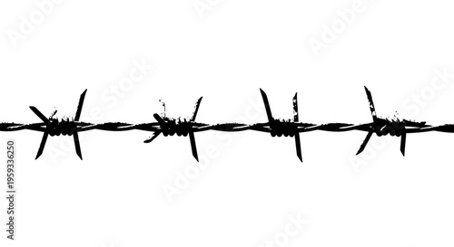 Isolated Barbed Wire Strand A Stark Visual Metaphor for Restriction, Security, and Danger