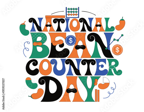 Financial Professional and Bookkeeping Concept Vector, National Bean Counter Day Graphic
