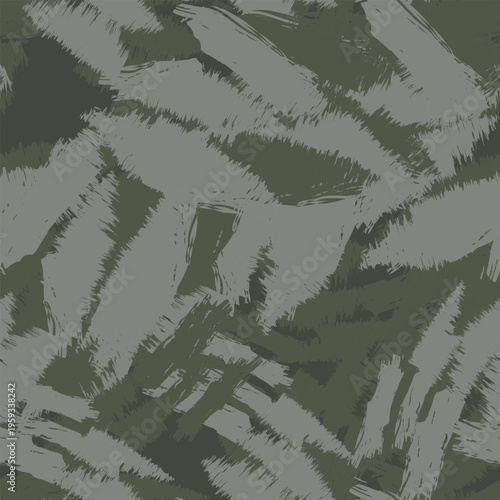 Brushstroke Pattern Design Textile Print In Gray And Olive Green For Fashion And Homeware Artistic Texture Modern Surface Design Fabric Swatches