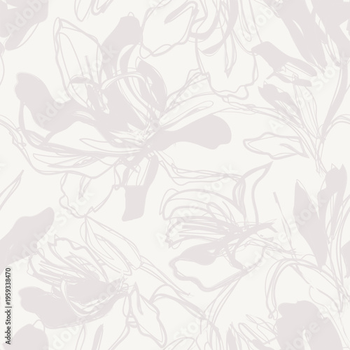 Pastel Floral Fashion Textile Pattern Magnolia Flower Design Botanical Homeware Print Elegant Surface Design Wallpaper Gift Wrap Fabric Design