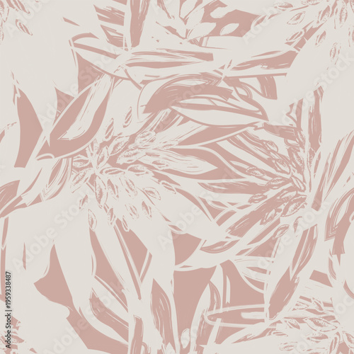 Floral Fashion Print Design Pattern In Beige And Brown Botanical Textile For Homeware Apparel And Accessories