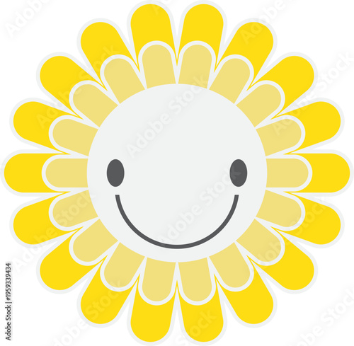 환한 미소를 짓고 있는 노란색 해바라기 꽃