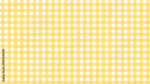 Bright yellow and white gingham pattern fills the entire frame