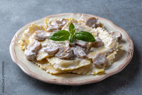 Delicious ravioli pasta wit...