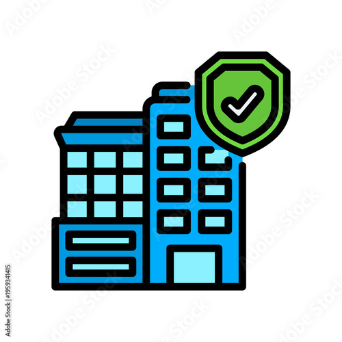 Insurance Company lineal color icon