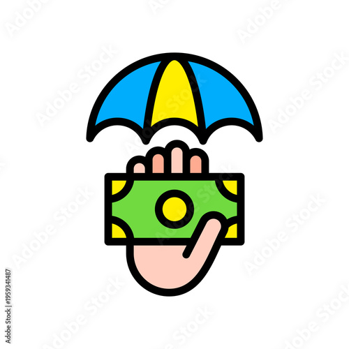 Insurance Payout lineal color icon