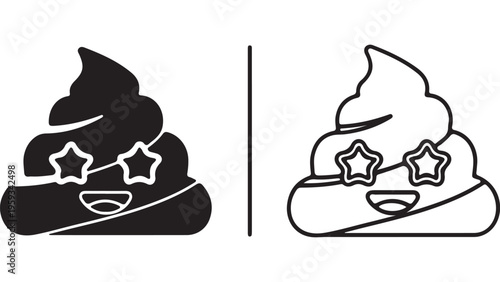 Funny poop emoji with sunglasses