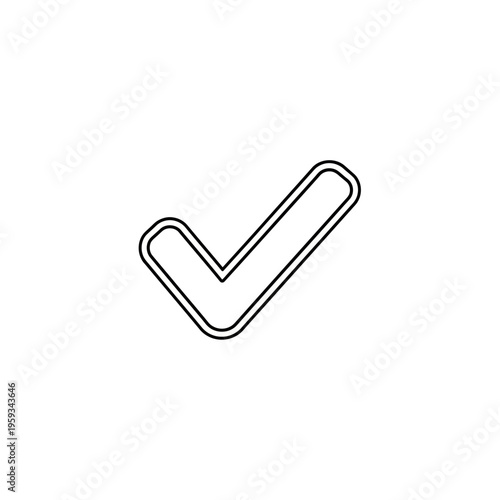 Close-up of a Checkmark Icon on White Background for Approval and Verification