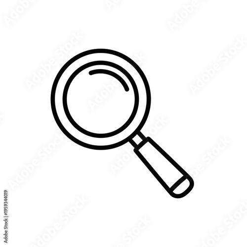 Close-Up of a Magnifying Glass on a White Background for Investigative Search