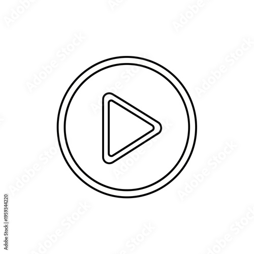 Close-up of a Play Button Icon on Digital Screen for Media Playback and Streaming