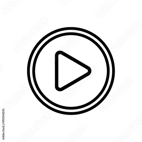 Close-up of a Play Button Icon on Transparent Background for Digital Media