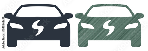 Two electric cars side by side, representing sustainable transportation choices.