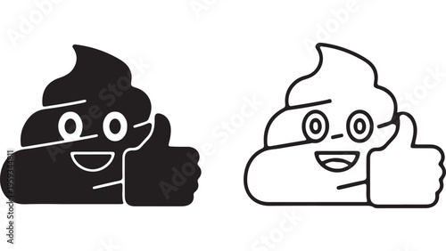 Smiling poop emoji with thumbs up