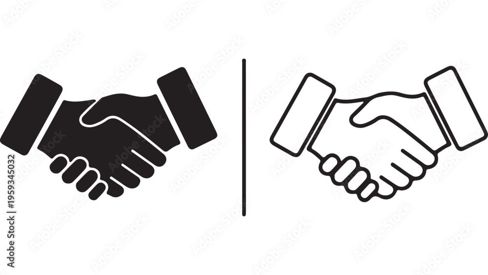 Fototapeta premium Handshake agreement icon with transparent background