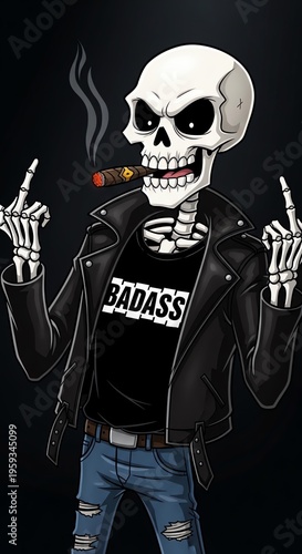 Edgy Skeleton and Grim Reaper Illustrations with Sarcastic Quotes, Dark Urban Streetwear Graphic Design