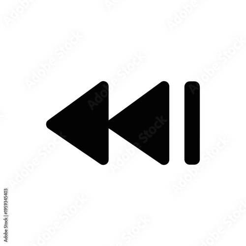 Close-up View of a Backward Skip Button Icon for Media Controls