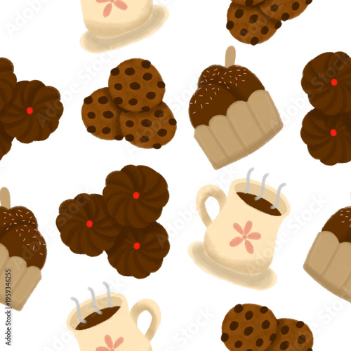 set of chocolate and hot chocolate icons