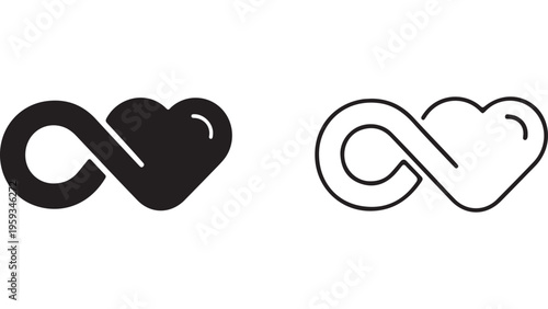 Infinity symbol with heart shape for love and connection