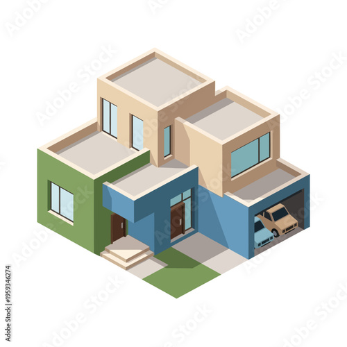 Modern suburban home with garage.