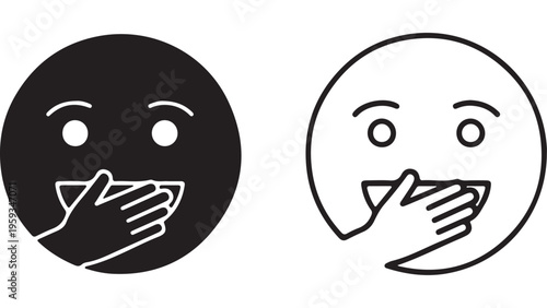 Shushing face icon with transparent background