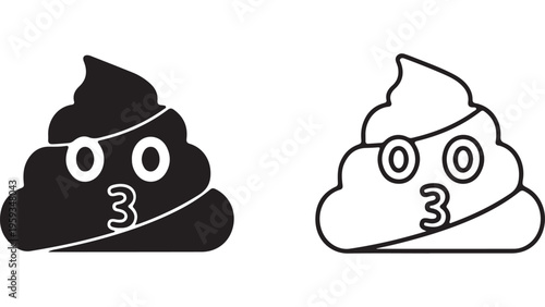 Cartoon poop character with a smiling face