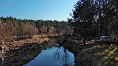 Early spring on a small river, Poland.