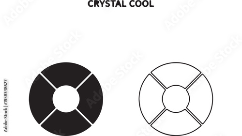 Circular design with four segments with transparent background
