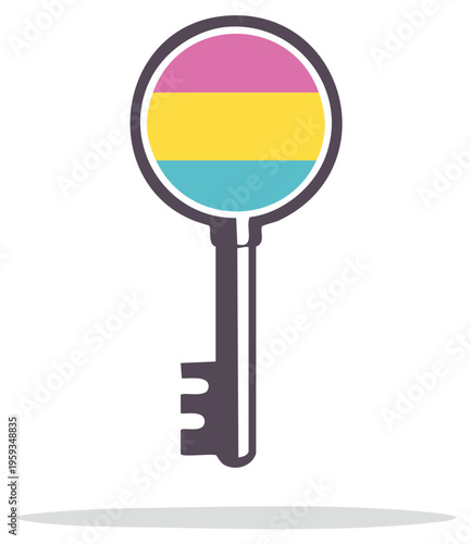 Pansexual Pride Key Symbol for Identity Access and Representation