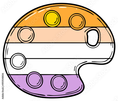 Artist's Palette Painted in the Colors of the Gender Juneteenth Flag Celebrating Juneteenth