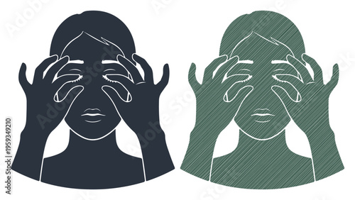 Person covering eyes with hands, feeling stressed or anxious