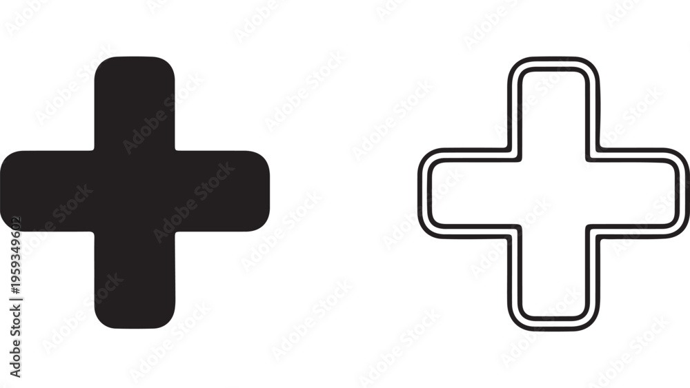 Obraz premium Plus sign icon with transparent background