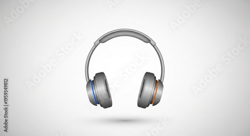 Wireless headphones with blue and orange accents on a clean white background for music and audio