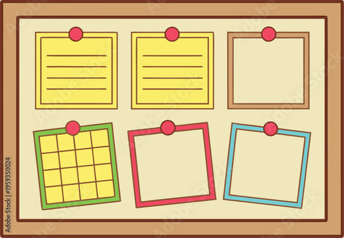 Classic Corkboard Notice Board Set. Corkboard Office Pinboard Layout. Bulletin Corkboard Display Design. Corkboard Wall Organizer Collection. Pin Corkboard Message Board Concept. Corkboard Office Work