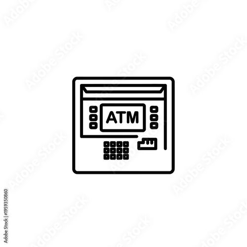 Digital ATM Machine Illustration for Banking and Financial Services