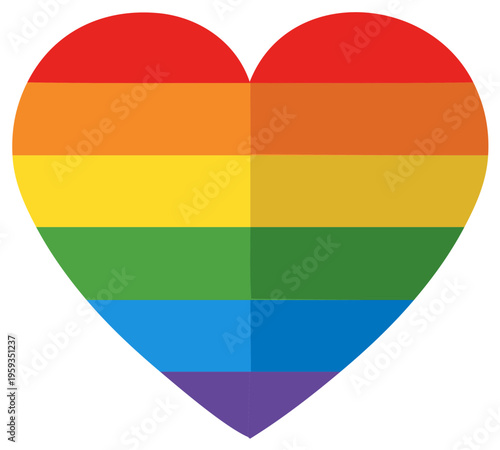 Rainbow colored heart icon for LGBTQ pride month a symbol of love equality and community