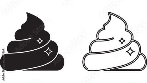 Poop icon set with transparent background