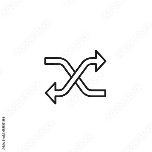 Dynamic Twisted Arrows Icon Representing Transformation and Change