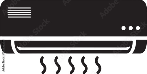 Air conditioner, air conditioning unit, cooling system, ventilation icon isolated PNG with Transparent Background