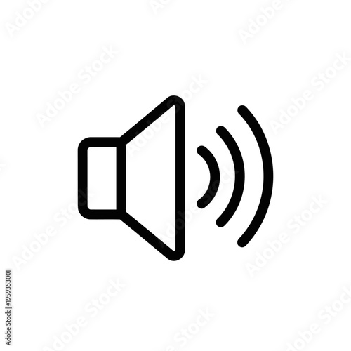 High-Resolution Audio Speaker Icon, Sound Wave Illustration for Multimedia Design